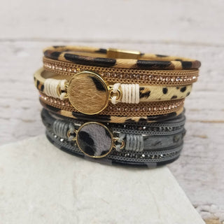Leopard Magnetic Leather Bracelet